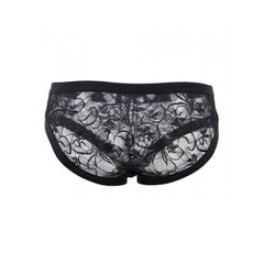 Floral Lace Briefs Black-thumb-4