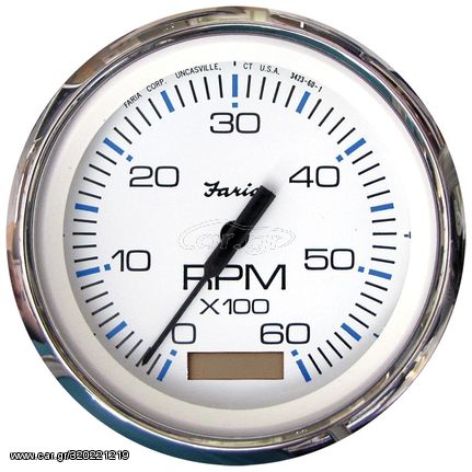 Στροφόμετρο 6000RPM έσω-έξω FARIA Chesapeake SS white