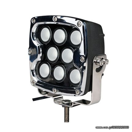 ΠΡΟΒΟΛΕΑΣ ΟΔΗΓΗΣΗΣ LED DRIVING LIGHTS  ΜΑΥΡΟΣ/ΧΡΩΜΙΟ 10-32V 80W 5600lm CREE LED ΤΕΤΡΑΓΩΝΟΣ (130 x 130 x 86 mm) M-TECH