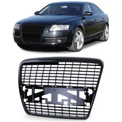Κεντρική Μάσκα -  Γρίλιες γκριλ Σετ Sport grille    μαύρο γυαλιστερό για το Audi A6 C6 sedan Avant 04-08