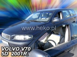 ΑΝΕΜΟΘΡΑΥΣΤΕΣ ΓΙΑ VOLVO V70 5D 2000+ ΚΟΜΒΙ  / VOLVO  XC70 5D 2000-2007     ΖΕΥΓΑΡΙ ΑΠΟ ΕΥΚΑΜΠΤΟ ΦΙΜΕ ΠΛΑΣΤΙΚΟ HEKO - 2 ΤΕΜ.