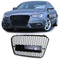 Κεντρική Μάσκα -  Γρίλιες γκριλ Σετ Sport grille   μαύρο γυαλιστερό έμβλημα για το Audi A5 B8 8T 11-17