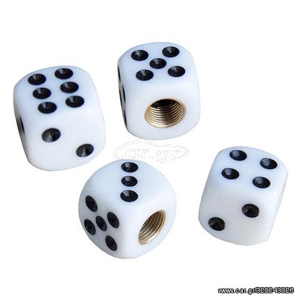 ΚΑΠΑΚΙΑ ΒΑΛΒΙΔΩΝ WHITE DICE ΖΑΡΙ ΛΕΥΚΟ 4ΤΕΜ.