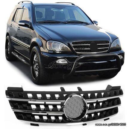 Κεντρική Μάσκα -  Γρίλιες γκριλ Σετ Sport grille εμπρός μάσκα     μαύρο χρώμιο για Mercedes M Class ML W164 05-08