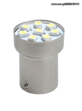 R5W/R10W 24V BA15s LED 8xSMD3528 ΚΟΚΚΙΝΟ (ΜΟΝΟΠΟΛΙΚΟ) HEAVY DUTY 1ΤΕΜ. M-TECH