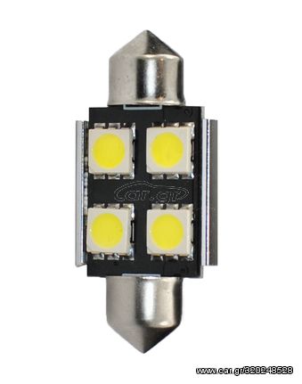 ΛΑΜΠΑΚΙΑ ΠΛΑΦΟΝΙΕΡΑΣ C5W 24V 0,24W SV8,5 36mm CAN-BUS 4xSMD5050 PREMIUM ΛΕΥΚΟ 1ΤΕΜ M-TECH