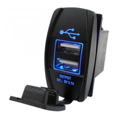 CarCommerce - ΔΙΠΛΗ ΘΥΡΑ USB 12/24V - 5V - 3100mA ΜΕ ΚΑΠΑΚΙ ΣΕ ΠΛΑΙΣΙΟ ΔΙΑΚΟΠΤΗ - 1 τεμ. (42557-CC)