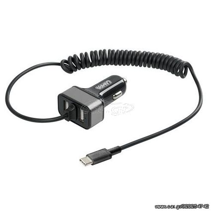 ΑΝΤΑΠΤΟΡΑΣ ΑΝΑΠΤΗΡΑ SILVER LINE 12/24V - 6000mA (2 USB ΚΑΙ ΚΑΛΩΔΙΟ ΦΟΡΤΙΣΗΣ TYPE C) - 150 cm