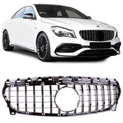 Κεντρική Μάσκα -  Γρίλιες γκριλ Σετ Sport grille εμπρός μάσκα μπροστινή σχάρα     μαύρο γυαλιστερό για Mercedes CLA C117 από 16