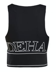 Deha B64401 Γυναικείο Crop Top Αμάνικο Καλοκαιρινό Μαύρο B64401-10009