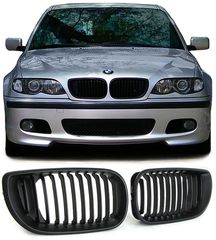 Σετ 2 τεμάχια  Κεντρική Μάσκα -  Γρίλιες γκριλ Σετ Sport grille εμπρός μάσκα μπροστινή σχάρα διπλή   BMW 3 SERIES E46 Sedan Touring 01-05