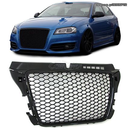 Κεντρική Μάσκα -  Γρίλιες γκριλ Σετ Sport grille εμπρός μάσκα μπροστινή σχάρα σπορ    μαύρο για το Audi A3 8P 08-12