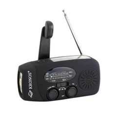 Kronos Ραδιόφωνο με Φακό, Δυναμό, Ηλιακό Πάνελ και Powerbank