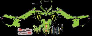 D'COR Visuals Πλήρες Σέτ Αυτοκόλλητα ''2021 Monster Energy '' KAWASAKI KX-F 250 2017-2020