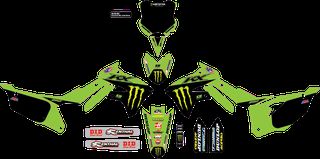 D'COR Visuals Πλήρες Σέτ Αυτοκόλλητα ''2021 Monster Energy '' KAWASAKI KX 250 2021