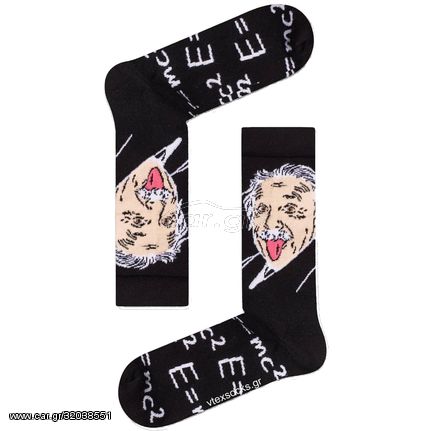 Γυναικείες Κάλτσες Tres Chic "Albert Einstein" Μαύρο