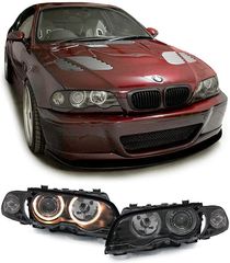 Σετ Φανάρια Εμπρός 2 X Μπροστινα Φανάρια -ζεύγος Προβολείς     Angel Eyes + Black για BMW 3ER E46 Coupe Cabrio 99-03
