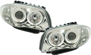 Σετ Φανάρια Εμπρός 2 X Μπροστινα Φανάρια - Xenon LED ζεύγος Προβολείς Angel Eyes  BMW 1ER E81 E82 E87 E88