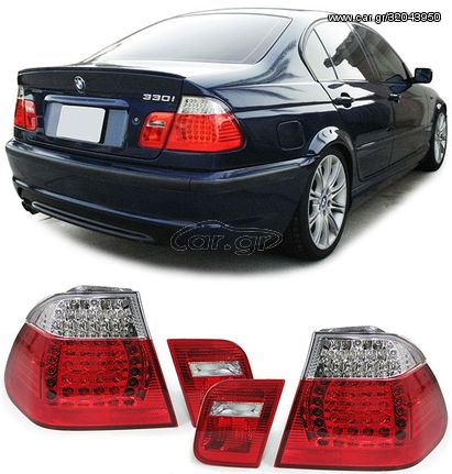 Σετ Φανάρια Πίσω 2 X  Πίσω Φανάρια - LED ζεύγος Πίσω φώτα LED  κόκκινα διαφανή οπτικά λιπαντικά για BMW 3ER E46 sedan 01-05
