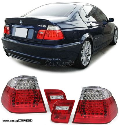 Σετ Φανάρια Πίσω 2 X  Πίσω Φανάρια - LED ζεύγος Πίσω φώτα LED κόκκινα διαφανή για BMW 3ER E46 sedan 98-01