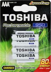 Toshiba Επαναφορτιζόμενες Μπαταρίες AAA Ni-MH 950mAh 1.2V 4τμχ