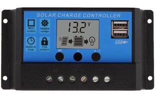 PWM 10A Dual USB Solar Panel Battery Regulator Charge Controller 12V 24V