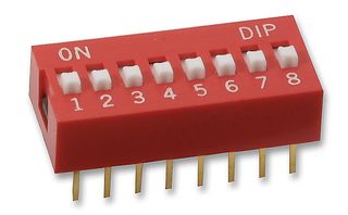 Slide Type Switch 2.54mm - 8 Position Way DIP Red