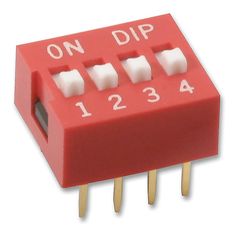 Slide Type Switch 2.54mm - 4 Position Way DIP Red