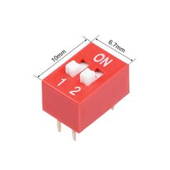 Slide Type Switch 2.54mm - 2 Position Way DIP Red