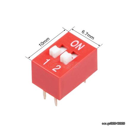 Slide Type Switch 2.54mm - 2 Position Way DIP Red