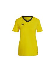 Adidas Entrada 22 Γυναικείο Αθλητικό T-shirt Fast Drying με V Λαιμόκοψη Κίτρινο HI2125