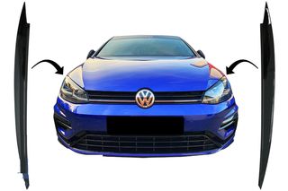 Φρυδάκια Φανών VW Golf VII 7 (2013-2017) Μαύρο Γυαλιστερό 