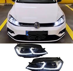 ΦΑΝΑΡΙΑ ΕΜΠΡΟΣ VW Golf 7.5 VII Facelift (2017-up) with Sequential Dynamic Turning Lights