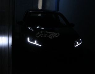 Μπροστινά Φανάρια  Vw Golf VI (6) 08-12 DRL & Led Signal Dynamic Look Golf 7,5 GTI BLACK/RED -thumb-1