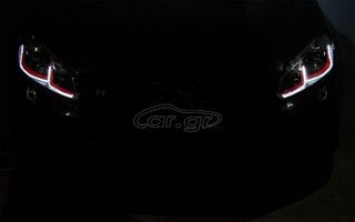 Μπροστινά Φανάρια  Vw Golf VI (6) 08-12 DRL & Led Signal Dynamic Look Golf 7,5 GTI BLACK/RED -thumb-2