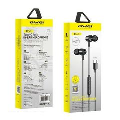 Awei® Ενσύρματα Ακουστικά Handsfree με Βύσμα Type C Μαύρα TC-7