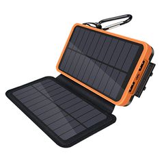 Αδιάβροχη Ηλιακή Μπαταρία Φορτιστής με 2x Ηλιακά Πάνελ Υψηλής Ισχύος 2A & Φωτιστικό , Φακό LED 30000mAh - Foldable Solar PowerBank OEM