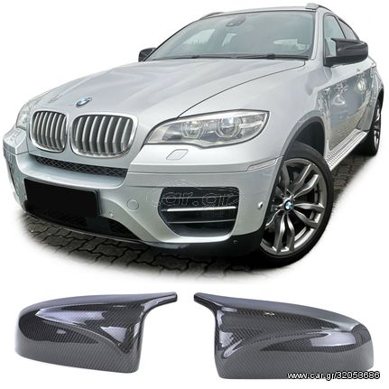 Carbon Fibre Πραγματικο!!! Καθρέπτες περίβλημα καπάκια καλύμματα σετ Κατασκευασμένο από ανθρακονήματα! Για BMW X5 E70 X6 E71