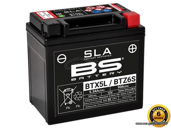 ΜΠΑΤΑΡΙΑ BTX5L / BTZ6S / YTX5L / YTZ6S GEL