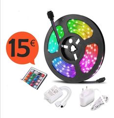 Ταινία LED RGB 5 μέτρα με κοντρόλ εναλλαγής χρωματων
