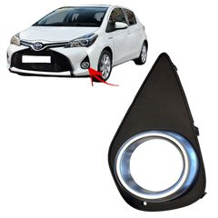 Δίχτυ Προφυλακτήρα Εμπρός Πλαινό Για Toyota Yaris 14-17  Με Ασημί Δαχτυλίδι Αριστερό 1 Τεμάχιο