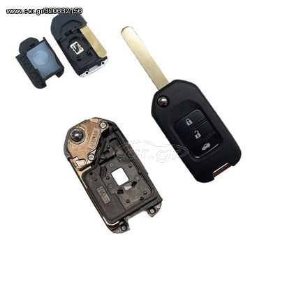Κέλυφος Κλειδιού Αυτοκινήτου Honda με 3 κουμπιά (Κάθετο Έλασμα Μπαταρίας) - Λεπίδα HON66