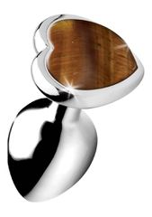 Μικρή Πρωκτική Σφήνα με Πετράδι Tiger Eye Heart - XR Brands