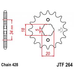 Γρανάζι εμπρός Yamaha DT 17T