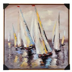 Πίνακας Ζωγραφικής Sailing Καμβάς με Ξύλινο Πλαίσιο 80x80cm