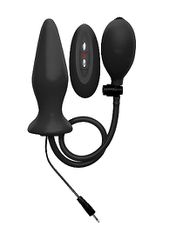 Inflatable Vibrating Silicone Plug - Black