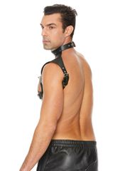 Men Harness with Neck Collar - One Size - Black-thumb-2