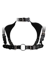 Men Harness with Neck Collar - One Size - Black-thumb-4