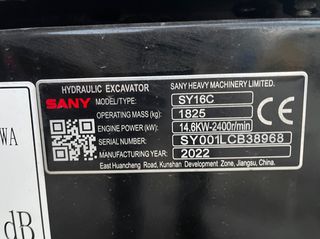 Εκσκαφάκι (διαβολάκι) Sany 2023 SY16C *1825kg *Yanmar eng *CE-thumb-33
