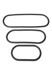 3 - Pack Silicone Slim Wrap Ring - Black 9in 12in 15in